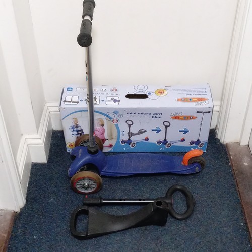 Mini micro scooter blue - mini, 3-in-1